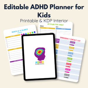ADHD planner for kids-printablenook.com