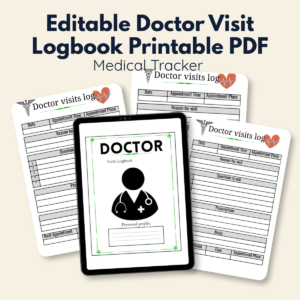 Doctor Visit Logbook-printablenook.com