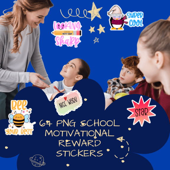 64 School Motivational Reward Stickers-printablenook.com
