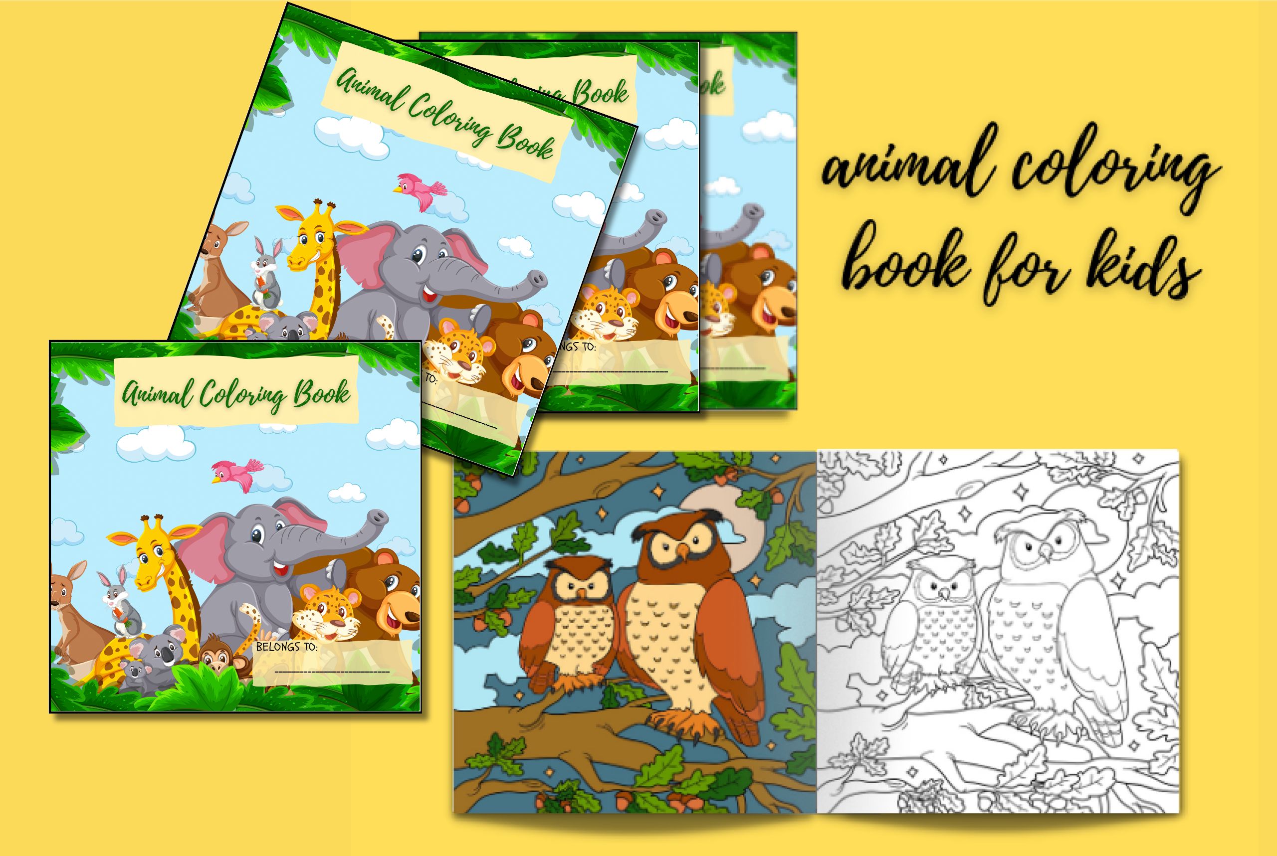 animal coloring book-printablenook.com