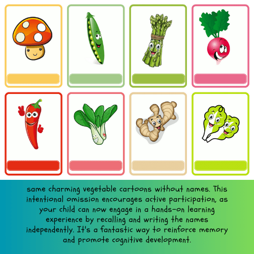 nteractive Colorful Vegetable Flashcards for Early Learners-printablenook.com