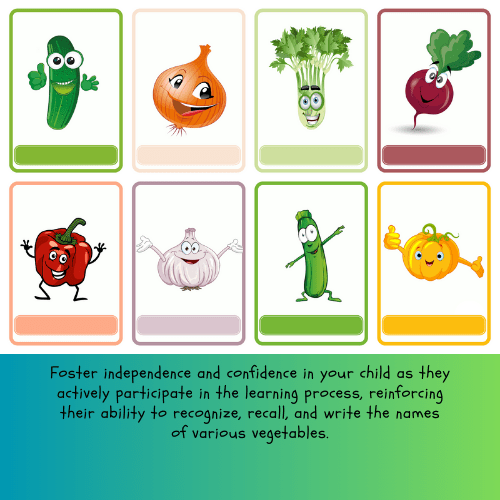 nteractive Colorful Vegetable Flashcards for Early Learners-printablenook.com