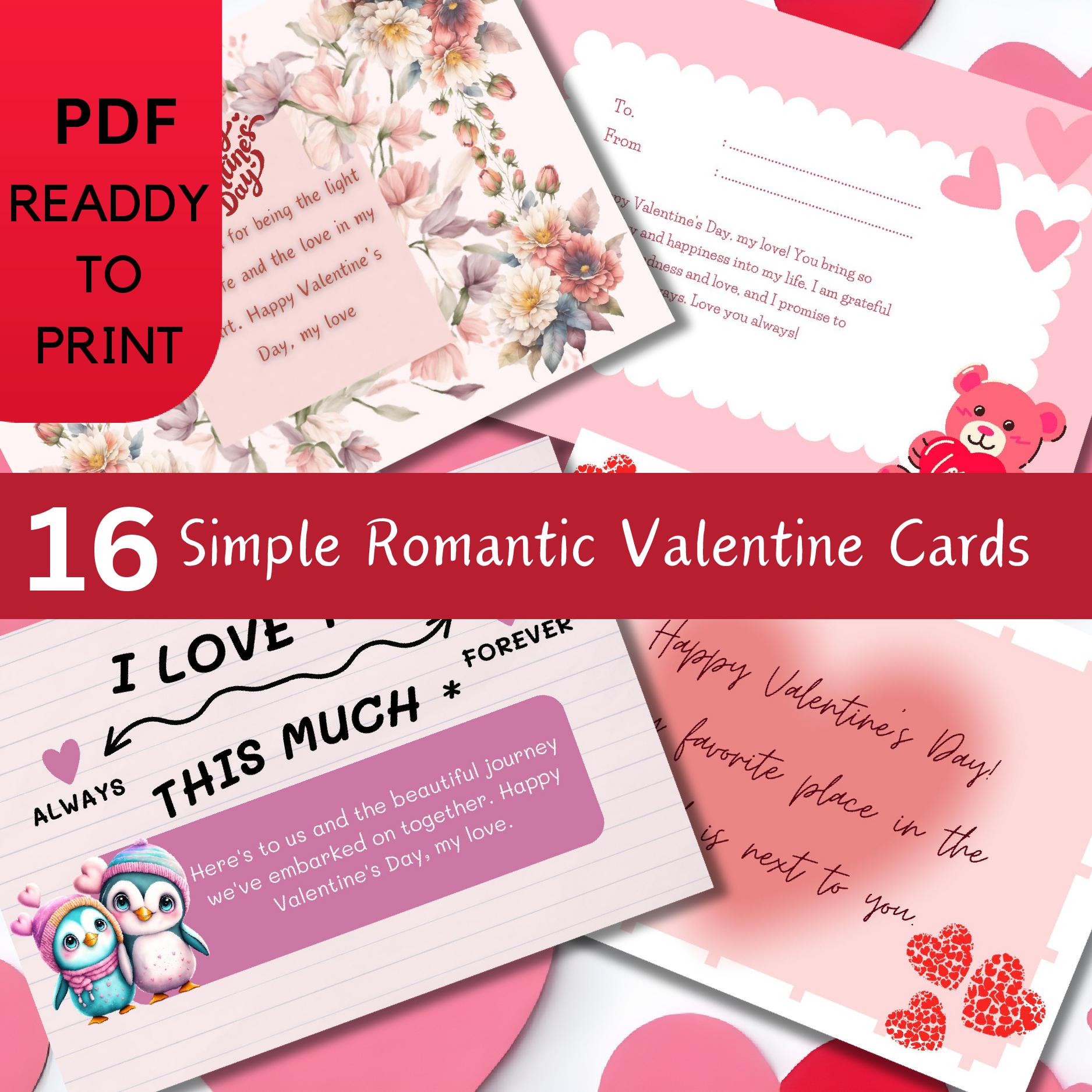 16 Simple Romantic Valentine Cards-printablenook.com