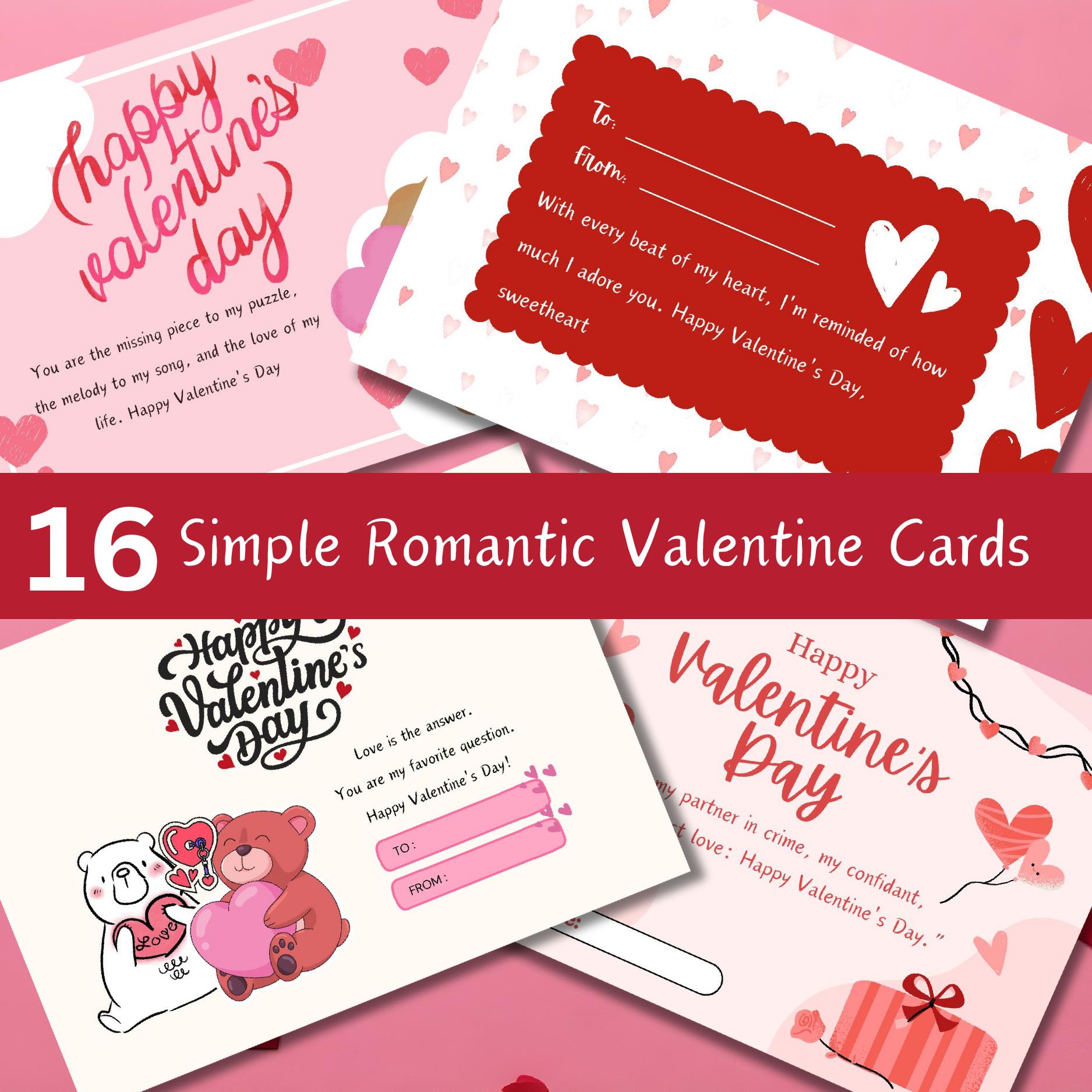 16 Simple Romantic Valentine Cards-printablenook.com