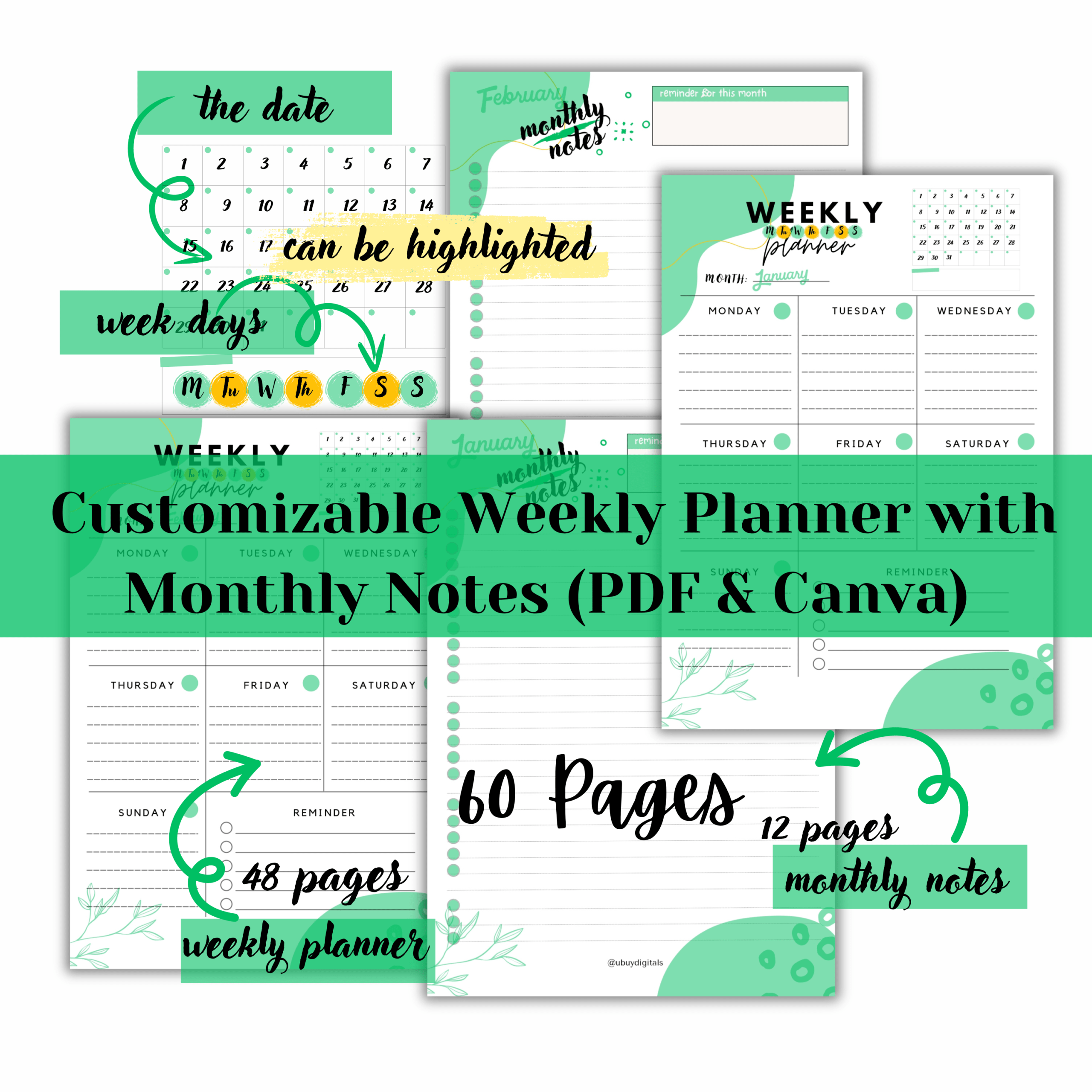 Maximize Productivity: Customizable Weekly Planner-printablenook.com