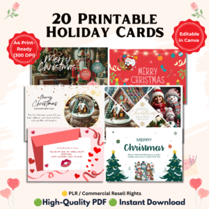 20 Printable Holiday Cards-printablenook.com