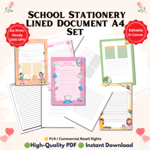 School Stationery Lined Document A4 Set-printablenook.com