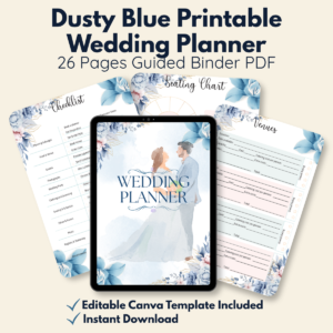 dusty blue printable wedding planner-printablenook.com